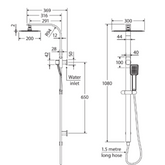 Koko Twin Rail Fienza Shower With Hand Shower Chrome